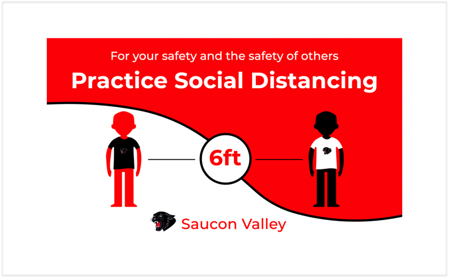 Saucon Valley School District’s infographics regarding social distancing to protect against COVID-19.
