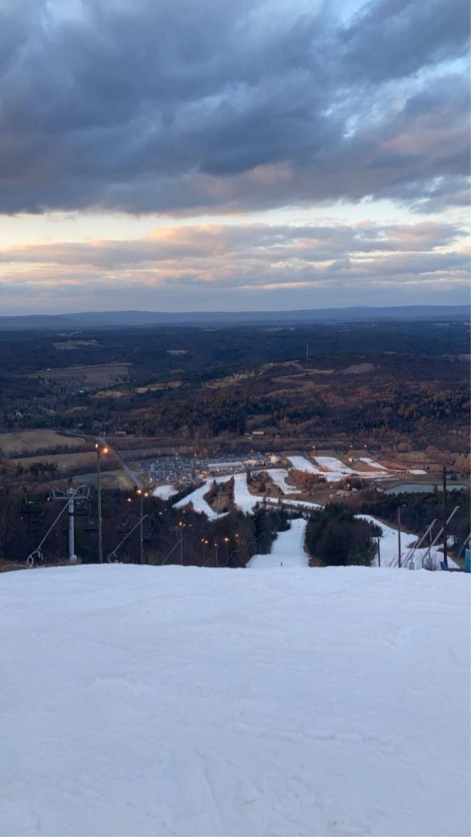 The view at Blue Mountain.  Many students and staff ski and snowboard at Blue. 