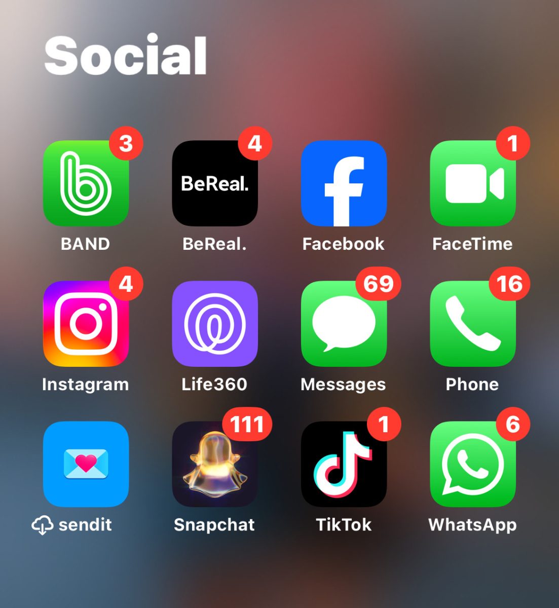 Above are several of the common social media apps that teens spend their time on. Many teens get addicted to these apps, spending hours on them each day.
