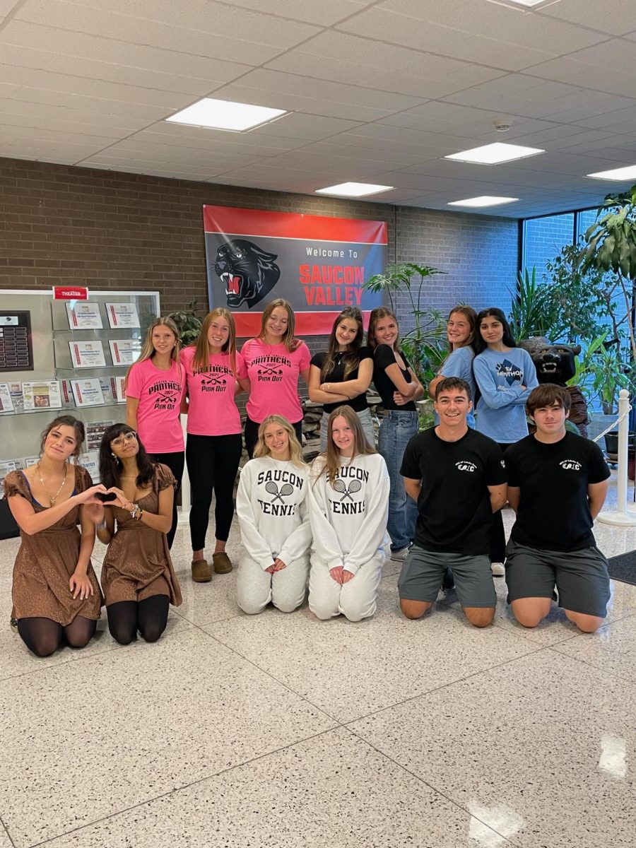A group of twin day seniors posing this evening. We can barely tell the difference! 