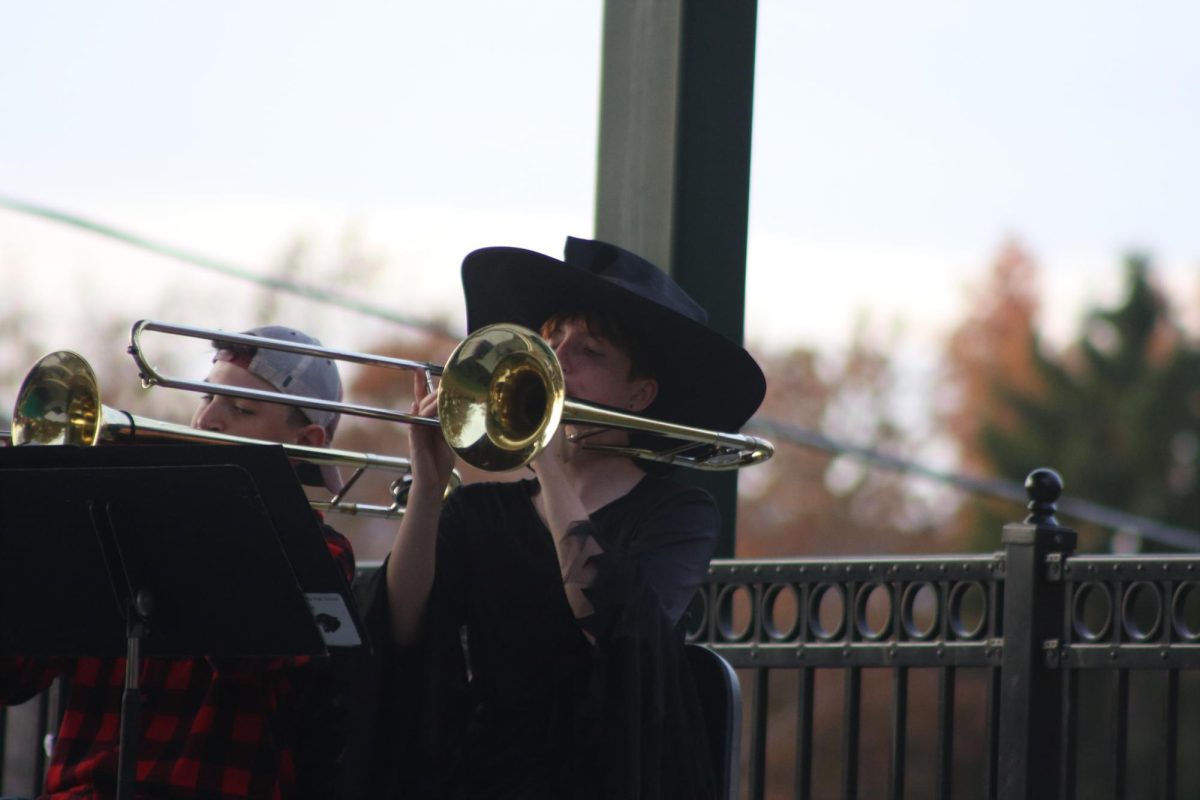 Freshman Sean Gorman preforming at the Halloween Festival at Dimmick Park.