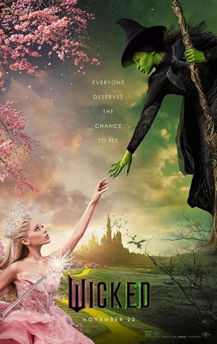 The poster of the Wicked movie. Glinda and Elphaba reach for each other because they want to be friends, but they are still two very different people, will they truly be able to become friends, or will their differences overwhelm them.
The poster of the Wicked movie. Glinda and Elphaba reach for each other because they want to be friends, but they are still two very different people, will they truly be able to become friends, or will their differences overwhelm them.