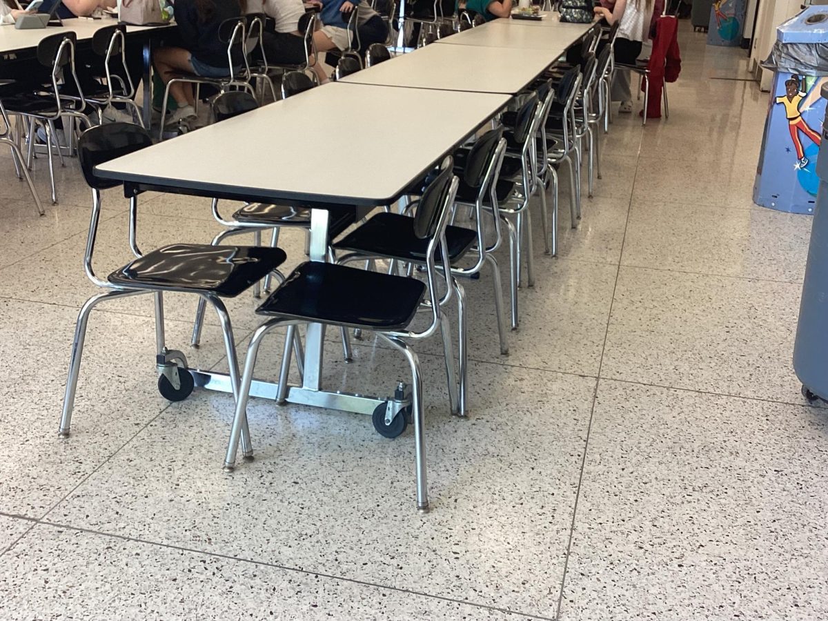 The tables within the cafeteria of SVHS