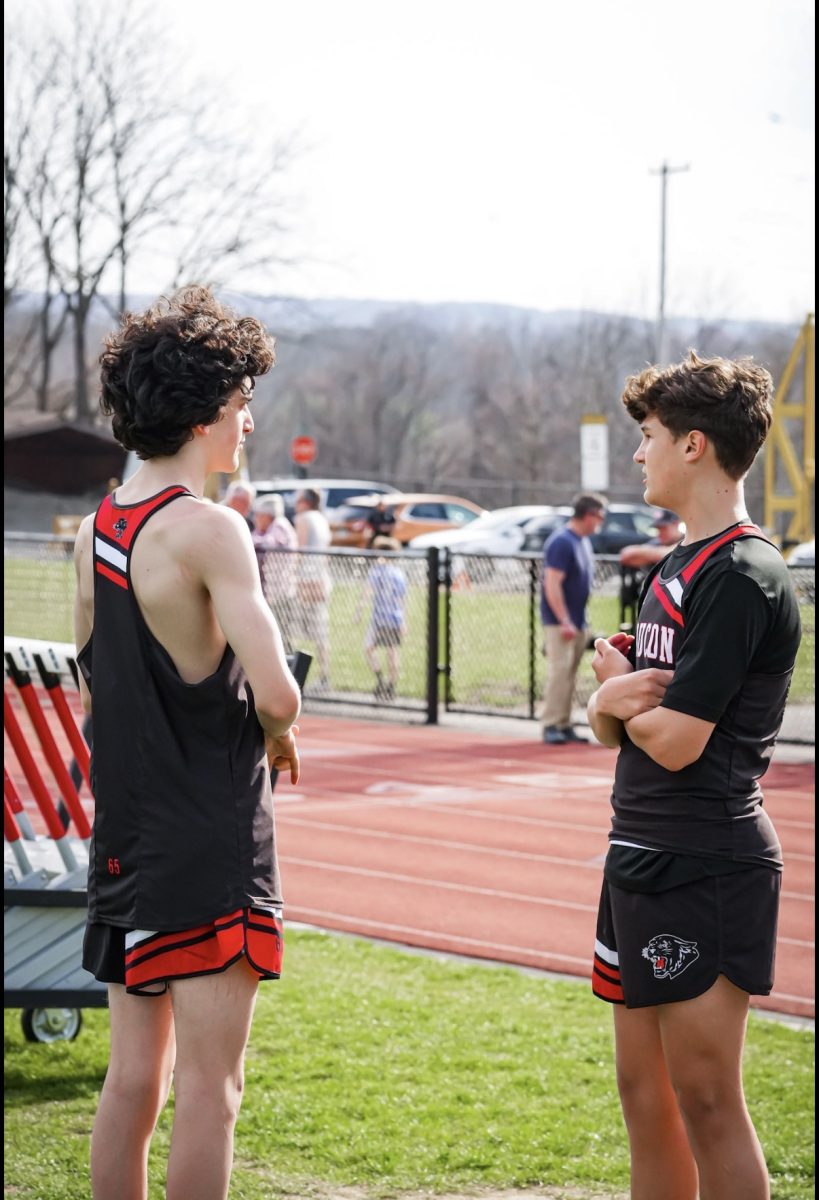 Moments before students run in the track meet.